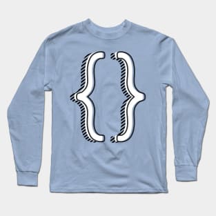 Curly Brackets - Blue Long Sleeve T-Shirt